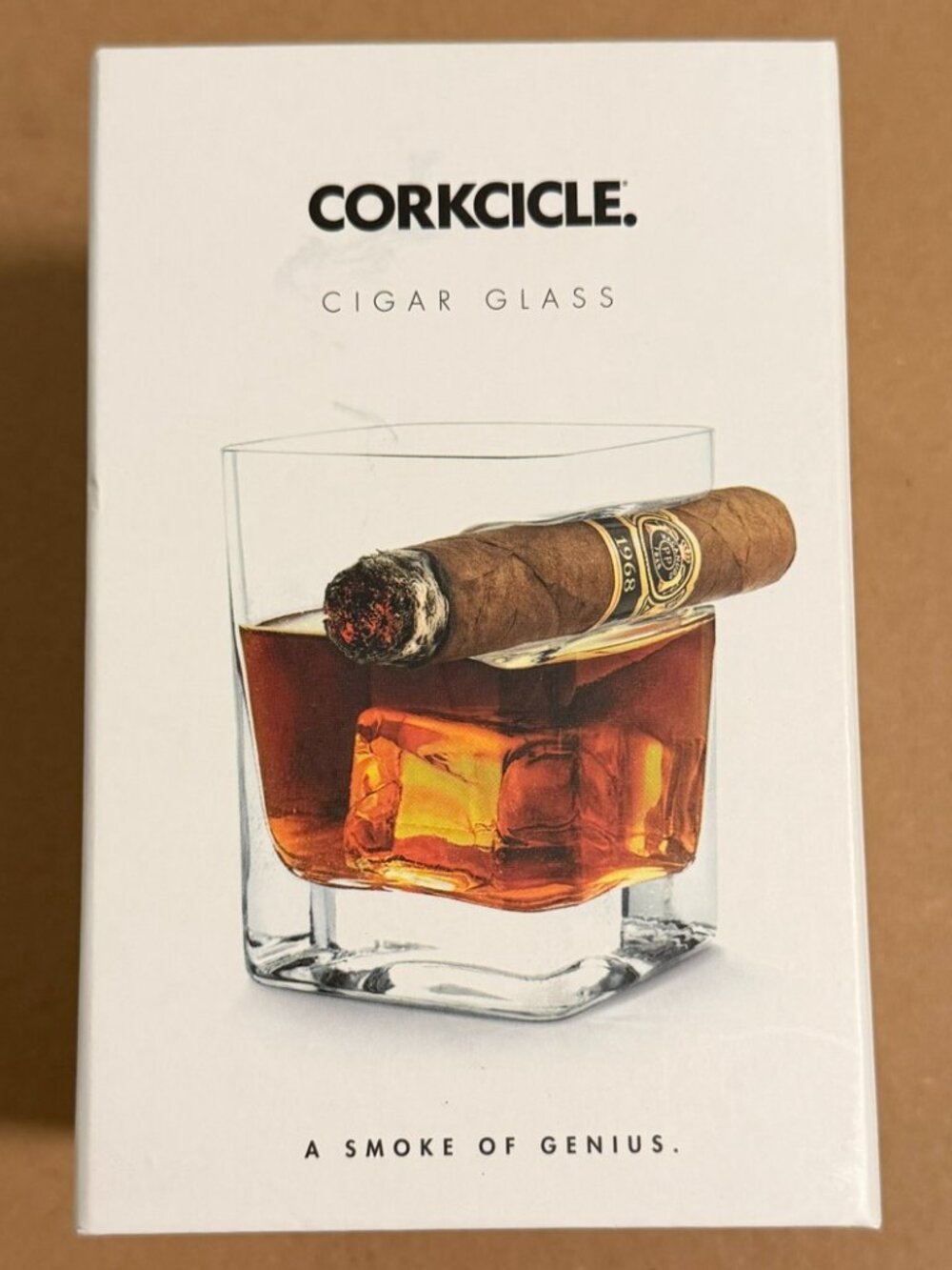 CORKCICLE Cigar Glass 9oz Whiskey Rocks Glass w/ Built-In Cigar Rest NIB